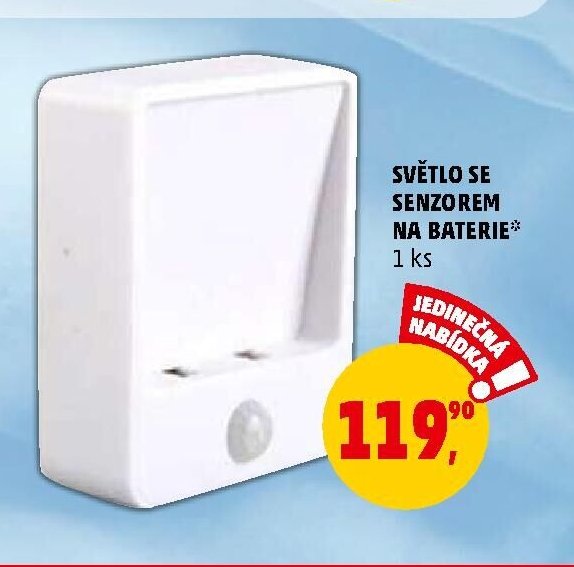 SVĚTLO SE SENZOREM NA BATERIE