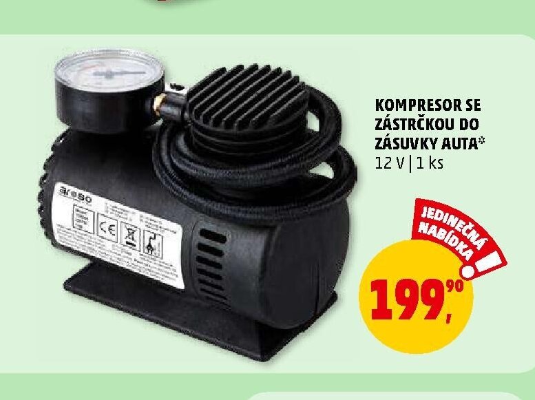 KOMPRESOR SE ZÁSTRČKOU DO ZÁSUVKY AUTA