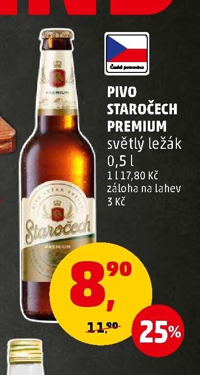 Pivo Staročech Premium 0,5 l