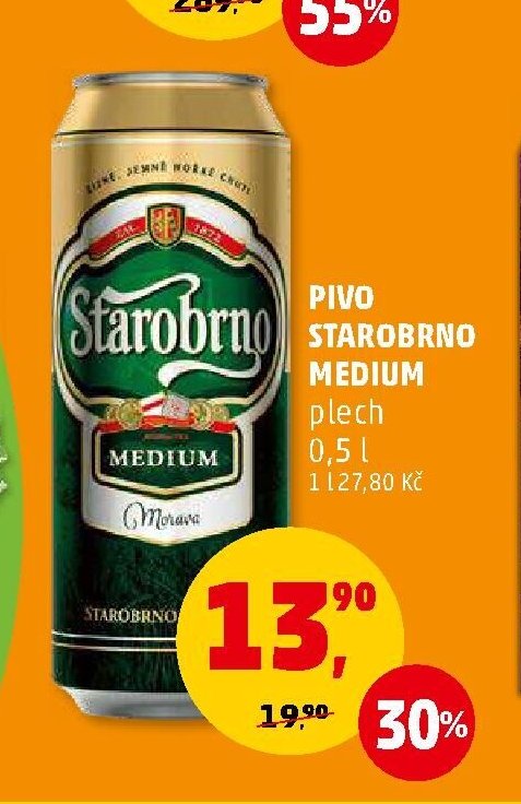 Pivo Starobrno Medium