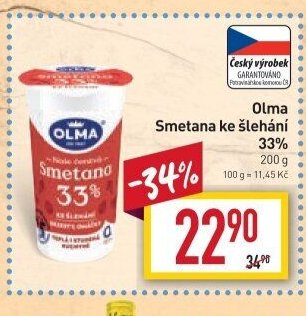 Olma Smetana ke šlehání 33%