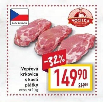 Vepřová krkovice s kostí plátky