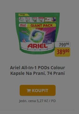 Ariel All-In-1 PODs Colour Kapsle Na Praní, 74 Praní