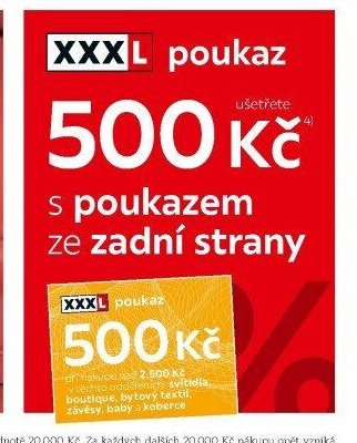 XXXL poukaz 500 Kč