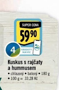 Kuskus s rajčaty a hummusem