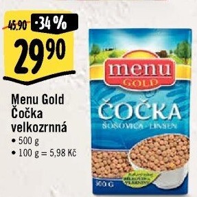 Čočka velkozrnná Menu Gold