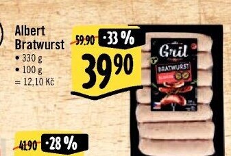 Grilovací klobása bratwurst Albert Gril