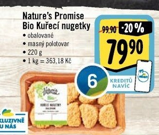 Kuřecí nugetky obalované bio Nature'