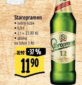 Pivo světlý ležák 12° Staropramen