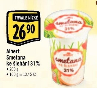 Smetana ke šlehání 31% Albert