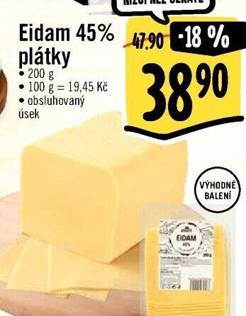 Sýr Eidam 45% Albert