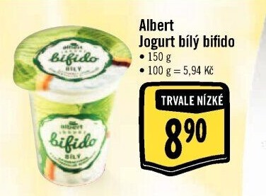 Bilý jogurt Bifido Albert