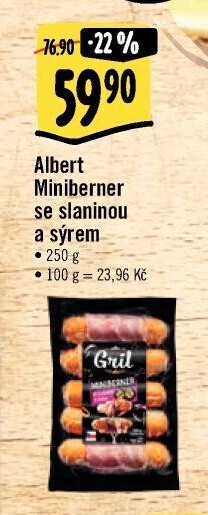 Miniberner se slaninou a sýrem Albert Gril