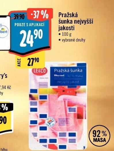 Šunka pražská nejvyšší jakosti LE&amp