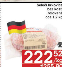 Selečí krkovice bez kosti rolovaná mražená Beck