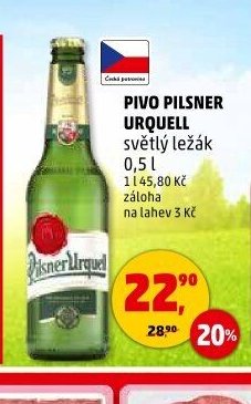 Pivo Pilsner Urquell světlý ležák 0,5 l
