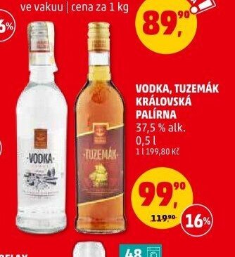 Vodka, Tuzemák Královská palírna 0,5 l