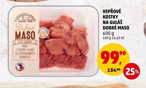 VEPŘOVÉ KOSTKY NA GULÁŠ DOBRÉ MASO