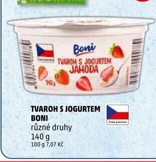 TVAROH S JOGURTEM BONI 140 g (Jahoda)