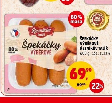 ŠPEKÁČKY VÝBĚROVÉ ŘEZNÍKŮV TALÍŘ