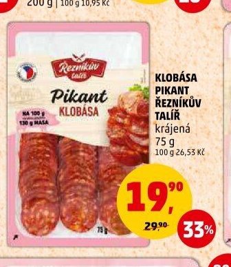 Klobása pikant Řezníkův talíř