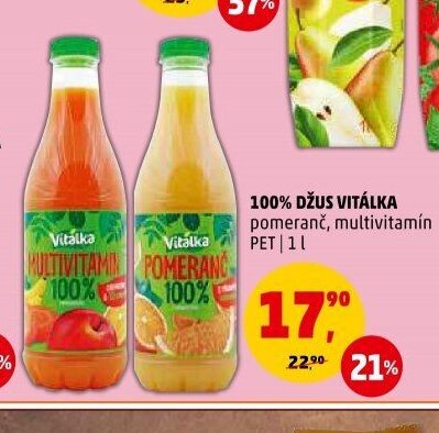 100% džus Vitálka pomeranč, multivitamin