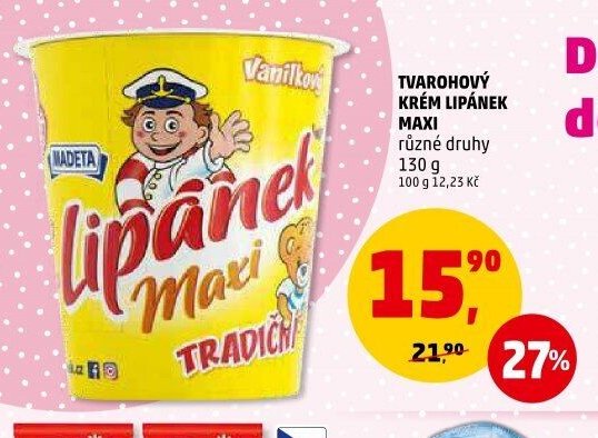 Tvarohový krém Lipánek Maxi