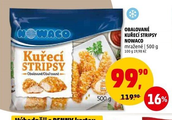 Obalované kuřecí stripsy Nowaco