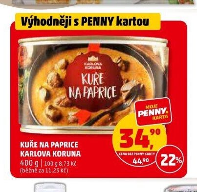 Kuře na paprice Karlova Koruna