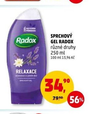SPRCHOVÝ GEL RADOX různé druhy 250 ml