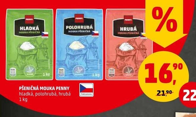 Pšeničná mouka Penny hladká, polohrubá, hrubá
