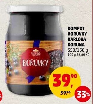 Kompot borůvky Karlova Koruna