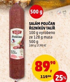 Salám Poličan Řezníkův talíř