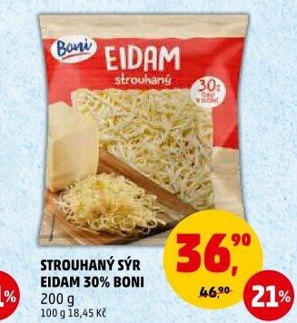Sýr Eidam 30% strouhaný Boni