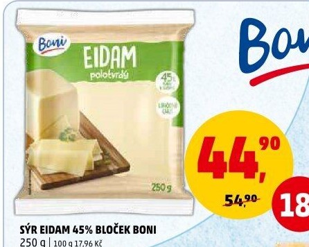 Sýr Eidam 45% Boni