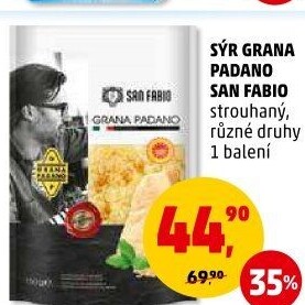 Sýr strouhaný Grana Padano San Fabio