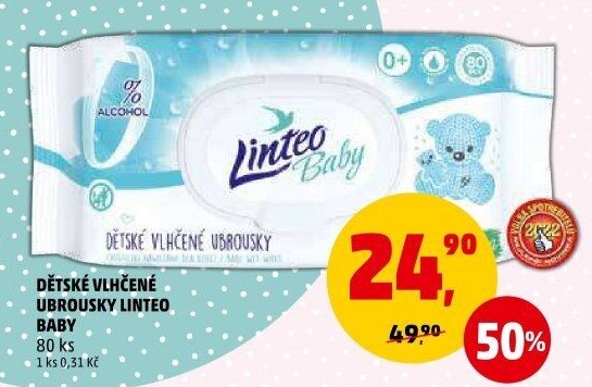 Vlhčené ubrousky dětské Linteo Baby