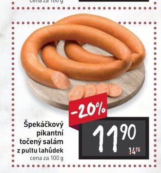 Špekáčkový pikantní točený salám