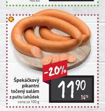 Špekáčkový pikantní točený salám