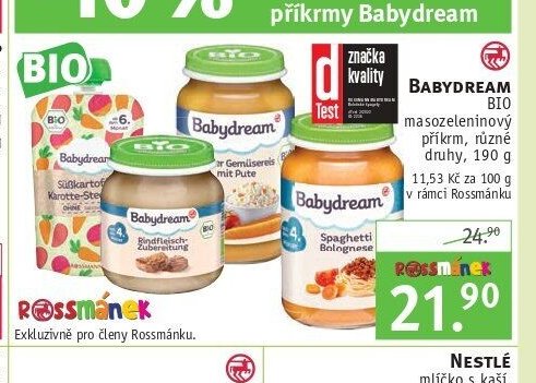 Babydream BIO masozeleninové příkrmy
