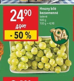 Hrozny bílé bezsemenné