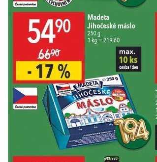 Madeta Jihočeské máslo