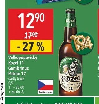 Velkopopovický Kozel 11 / Gambrinus Patron 12