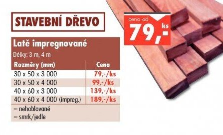 Latě impregnované - UNI HOBBY akcniletaky.com