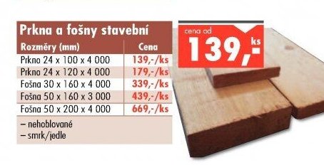Prkna a fošny stavební - UNI HOBBY akcniletaky.com