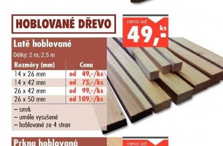 Latě hoblované - UNI HOBBY akcniletaky.com