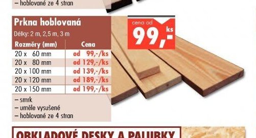 Prkna hoblovaná - UNI HOBBY akcniletaky.com
