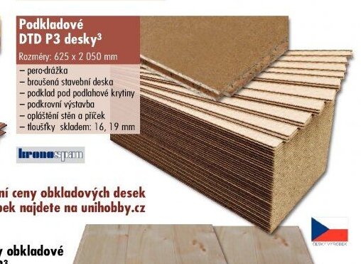 Podkladové DTD P3 desky - UNI HOBBY akcniletaky.com