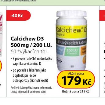 Calcichew D3 500 mg / 200 I.U. 60 žvýkacích tbl.