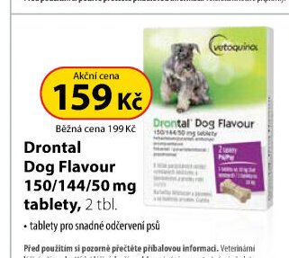 Drontal Dog Flavour 150/144/50 mg tablety, 2 tbl.